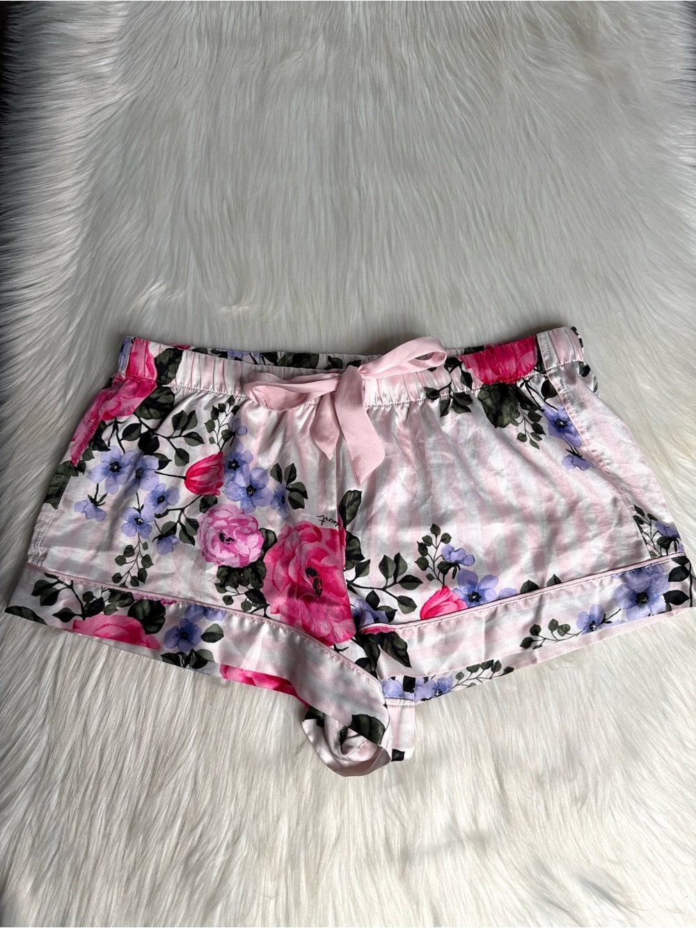 Victoria’s Secret Pink Floral Satin PJ Sleep Shorts